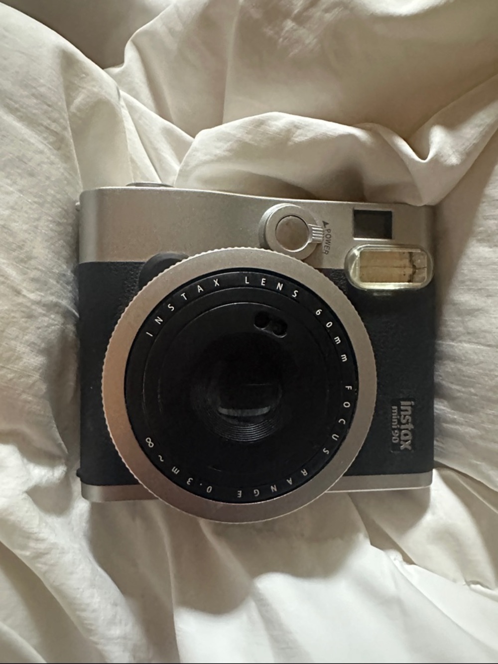 Fujifilm Instax Mini 90 Retro Camera in Black and Silver